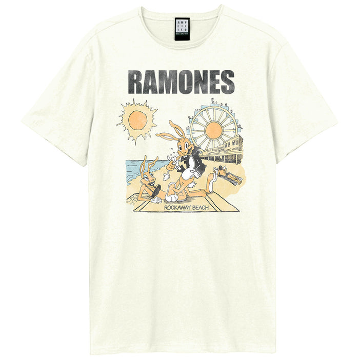 Ramones Rockaway Beach Amplified Vintage White XX-Large T-Shirt