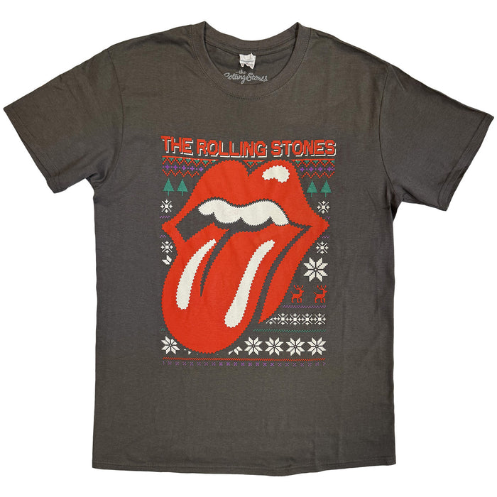 The Rolling Stones Cosmic Christmas Charcoal Grey Small T-Shirt