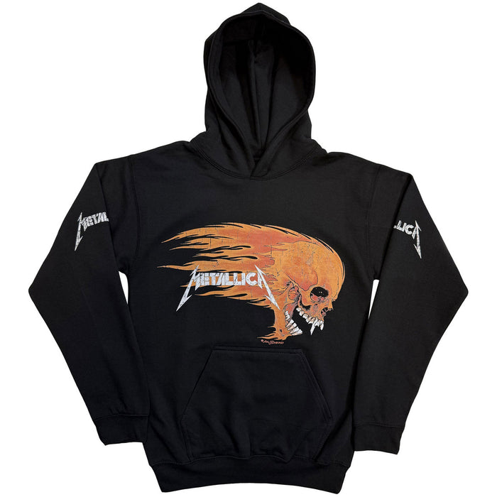 Metallica Worn Pushead Flaming Skull Black Small Hoodie