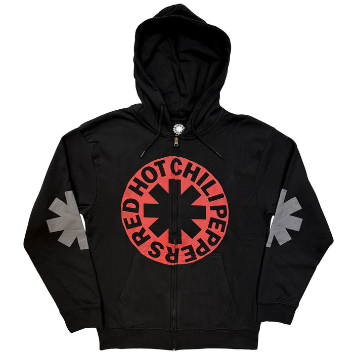 Red Hot Chili Peppers Asterisk Circle Black XXL Zipped Hoodie