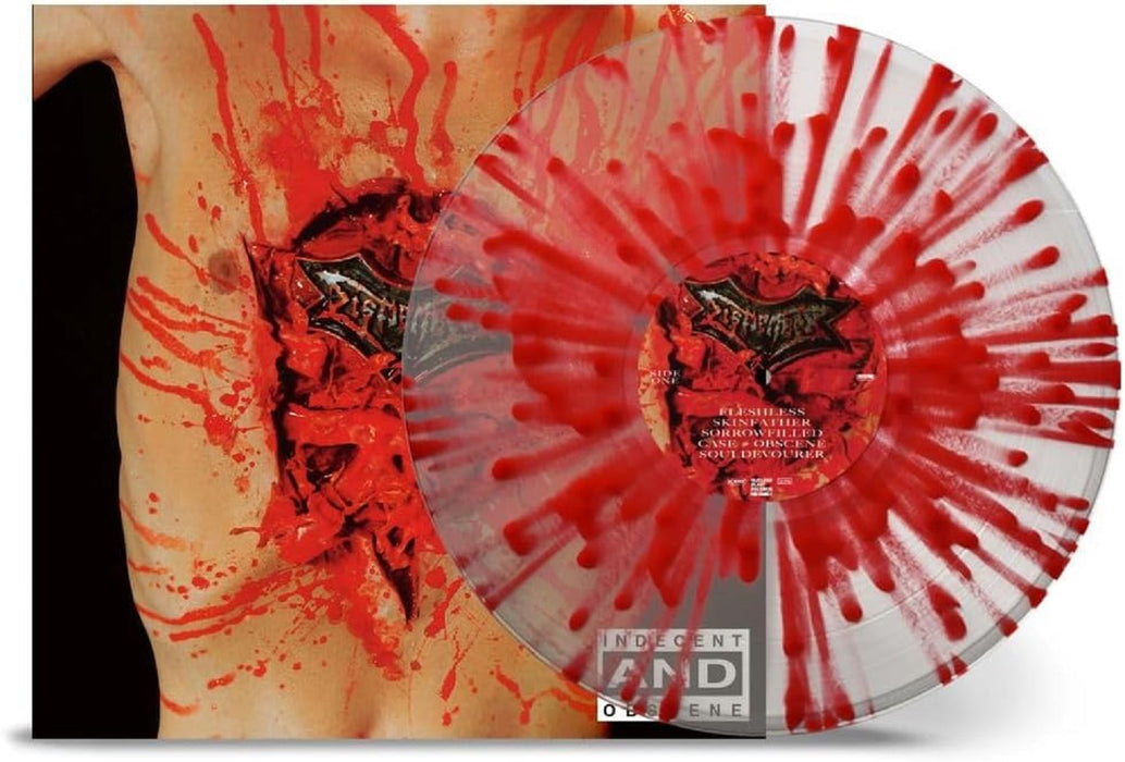 Dismember Indecent & Obscene Vinyl LP Clear with Red Splatter Colour 2023