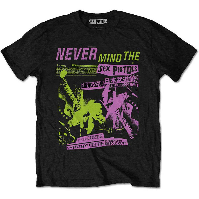 Sex Pistols Japanese Poster T-Shirt Black Unisex Large
