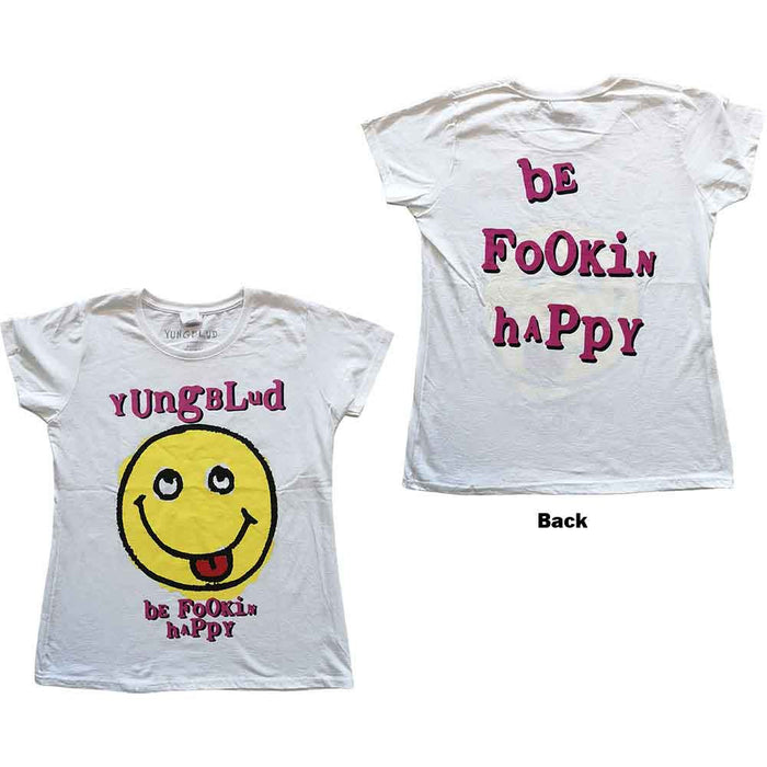 Yungblud Raver Smile White Ladies Large T-Shirt