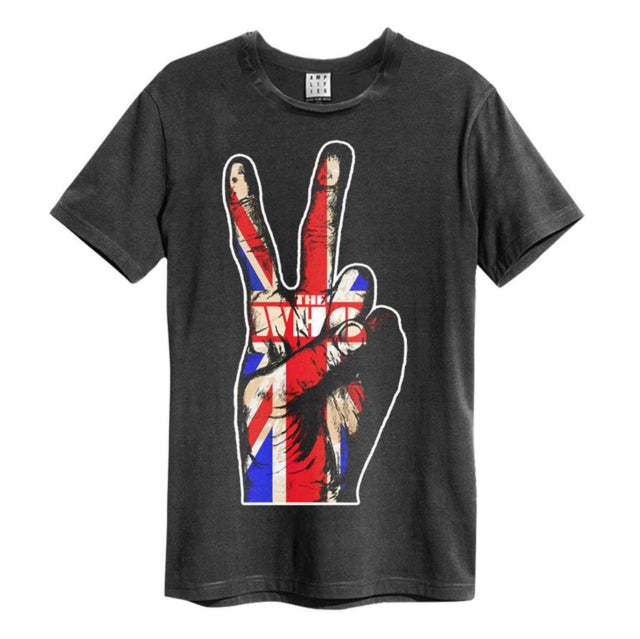 The Who Union Jack Hand Amplified Charcoal Unisex Small T Shirt