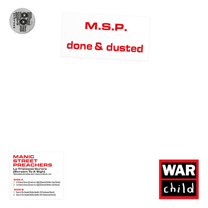 Manic Street Preachers Done & Dusted La Tristesse Durera 12" Vinyl Single 2020