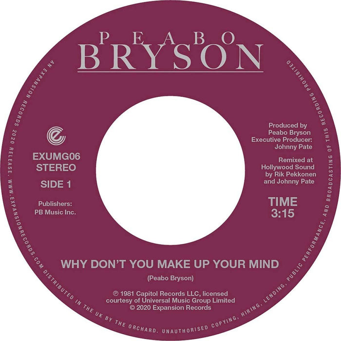 Beabo Bryson - Why Don't You Make Up Your Mind 7" Single Out 2020