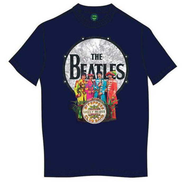 THE BEATLES Sgt Pepper & Drum MENS Navy SIZE XL T-shirt NEW
