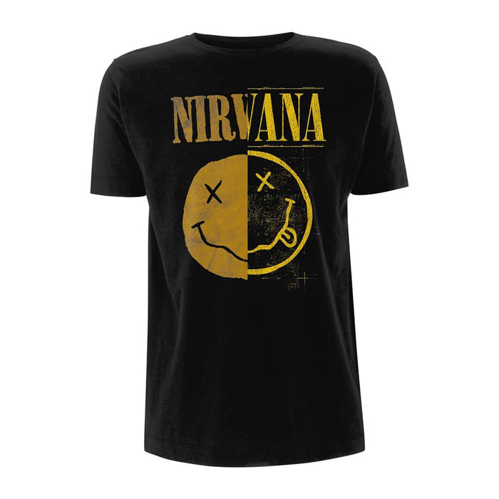 Nirvana Spliced Happy Face Mens Black XXL T-Shirt