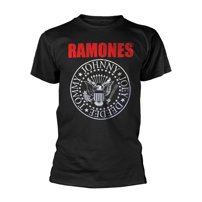 RAMONES Red Text Seal Logo MENS Black XXL T-Shirt NEU