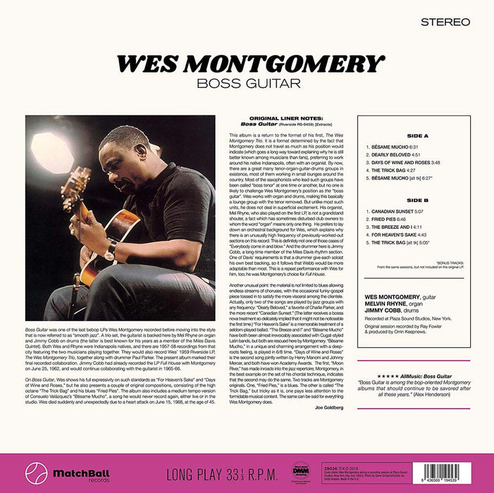 Wes Montgomery - Boss Guitar Vinyl LP New 2019