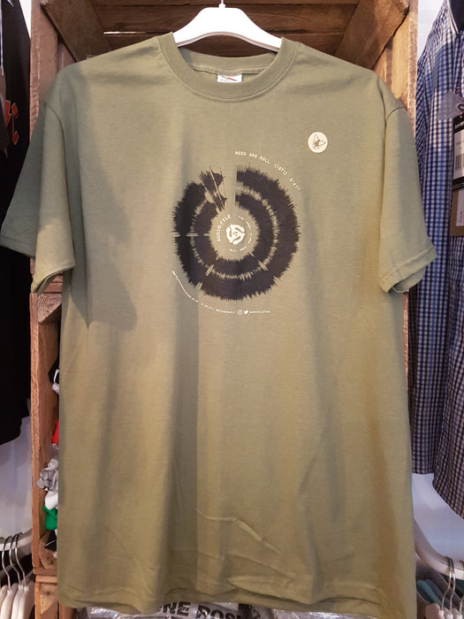ROCK AND ROLL Audio-File Soundwave T-SHIRT Mens MEDIUM New Green