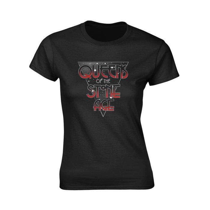 Queens Of The Stone Age Retro Space T-Shirt Black Large Ladies New