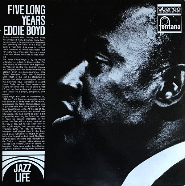Eddie Boyd Five Long Years Vinyl LP 2017