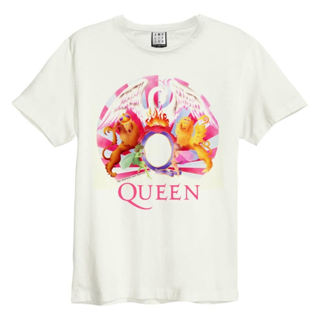 Queen Night At The Opera Crest Amplified Vintage White X-Large Unisex T-Shirt