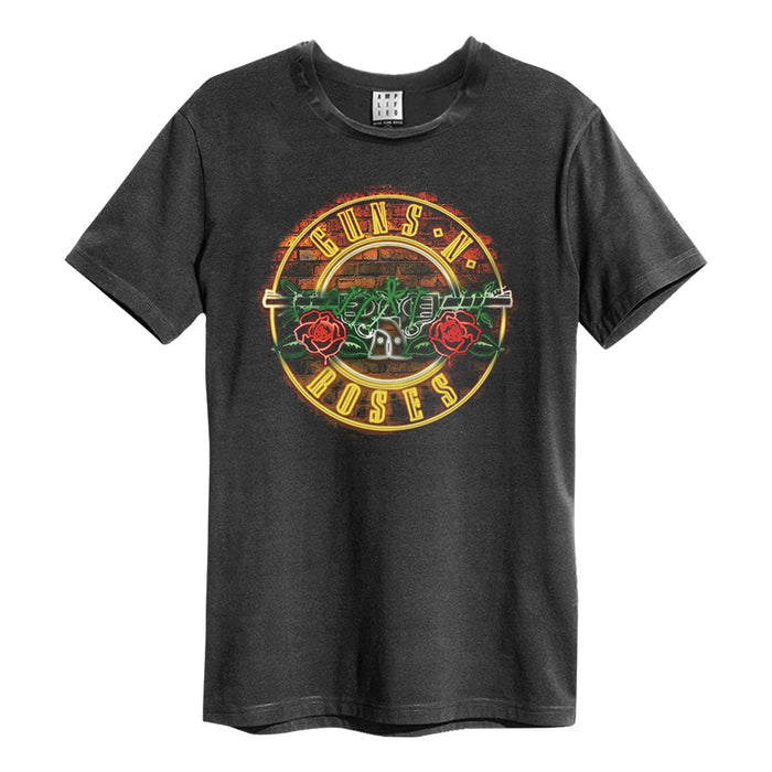 Guns N Roses Neon Sign Amplified Charcoal X-Large Unisex T-Shirt