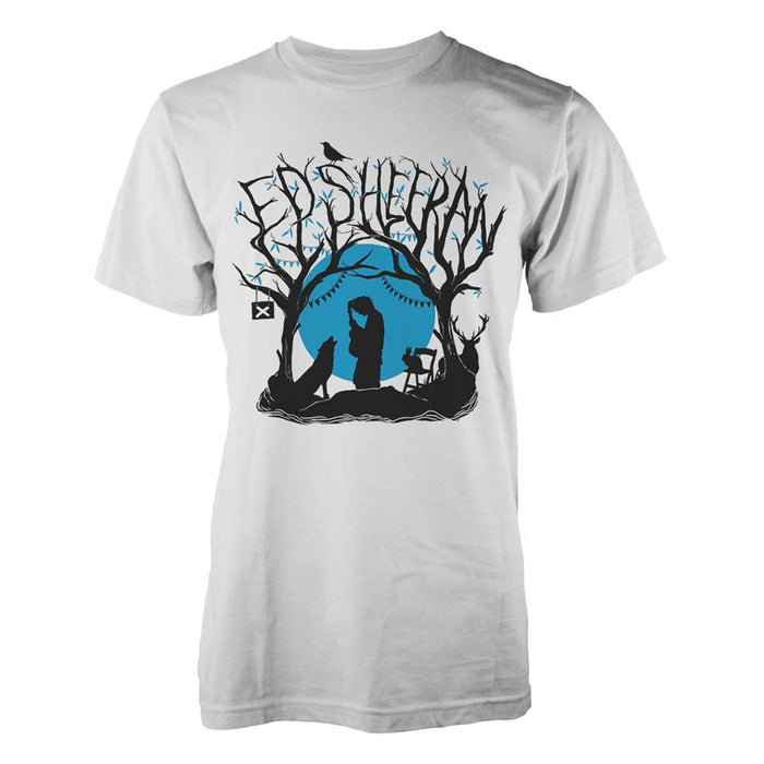 ED SHEERAN Woodland Gig MENS White Size SMALL T SHIRT NEW Official